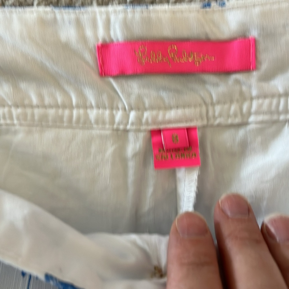 Lilly Pulitzer Blue and White Turtle Mini Skirt - Picture 3 of 5